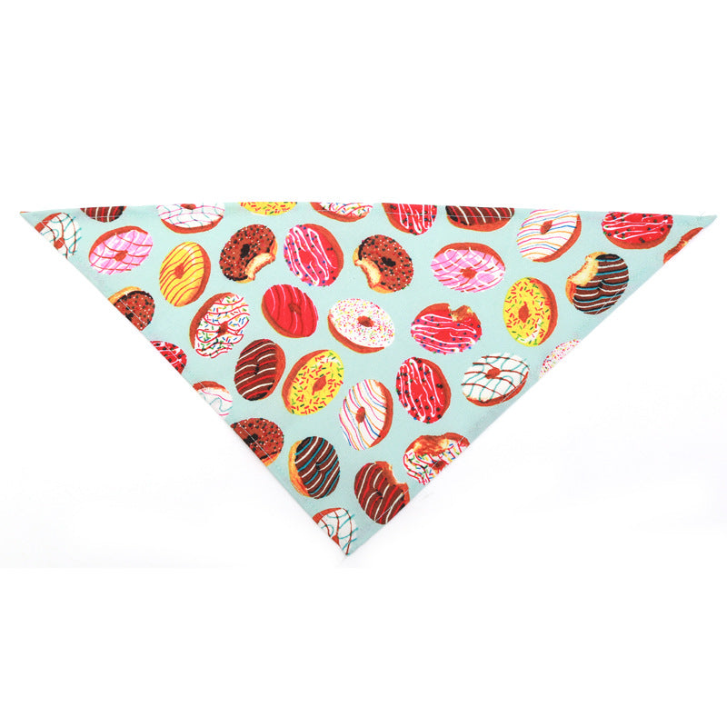Donut print triangle pet bandana