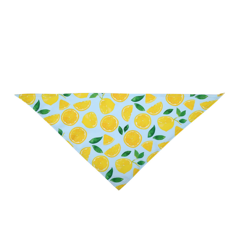 Lemon print triangle pet bandana