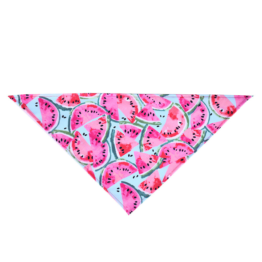 Watermelon print triangle pet bandana