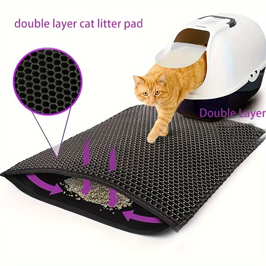 Double-layer litter mat trapping litter