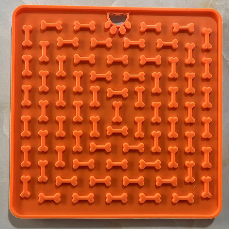 Silicone lick mat in orange