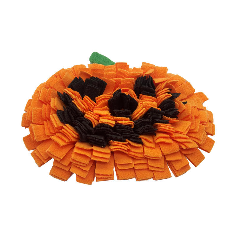Pumpkin snuffle sniff pad, top view