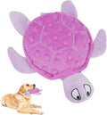 Purple sea turtle crinkle dog toy
